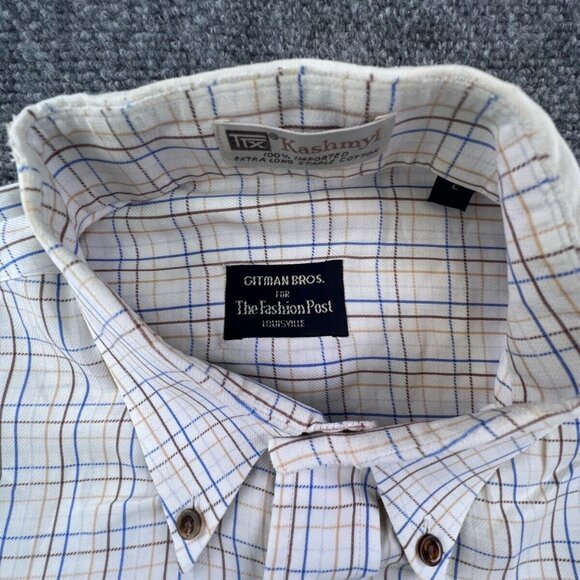 Gitman Bros Button Up Shirt White Fashion Post Louisville Large White Check - Picture 5 of 16